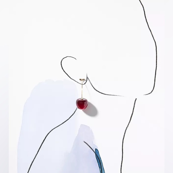 Anthro Cherry Drop Earrings - Picture 4 of 7
